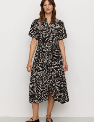 Kleid Silene Zebra Schwarz