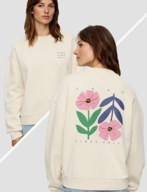 Sweatshirt Nerine Good Vibes Off White