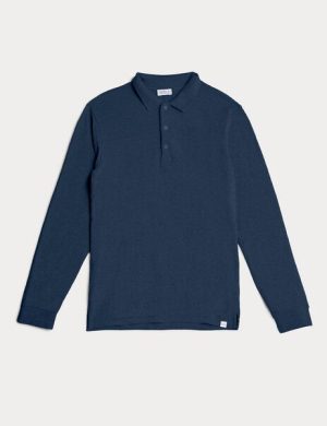 SANVT Das Langarm Poloshirt - Dunkelblau