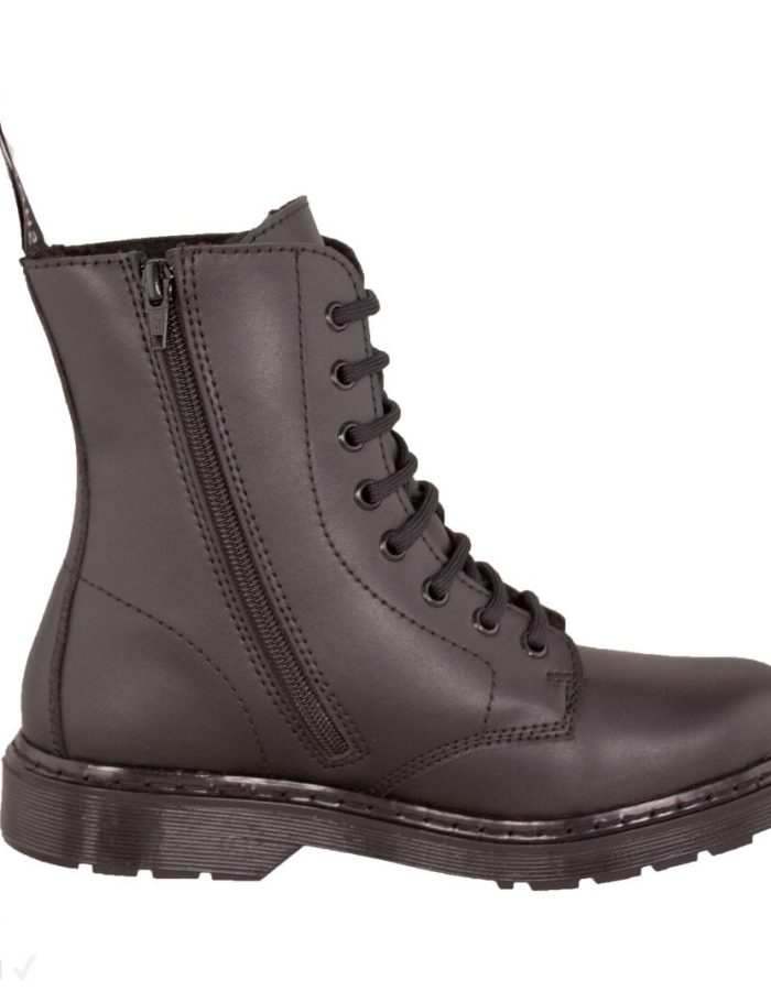 Shoezuu 8 Eye UK Zip-Boot Winter Black Mono