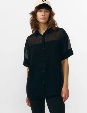 Bluse Minab Chiffon Schwarz
