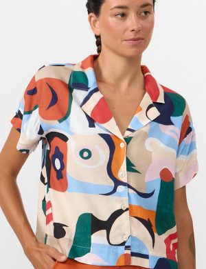 Bluse Nyasa Print Cruise Rot