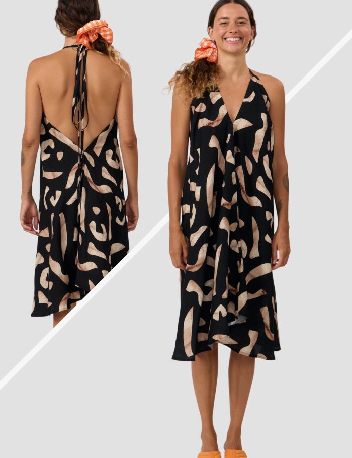 Kleid Multiposition Short Print Stones Schwarz Kleid Multiposition Short Print Stones Schwarz
