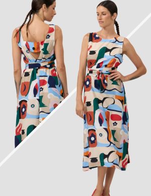 Kleid Sena Midi Print Cruise Rot