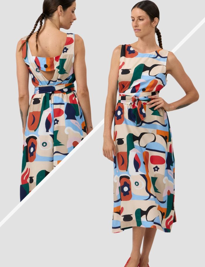 Kleid Sena Midi Print Cruise Rot