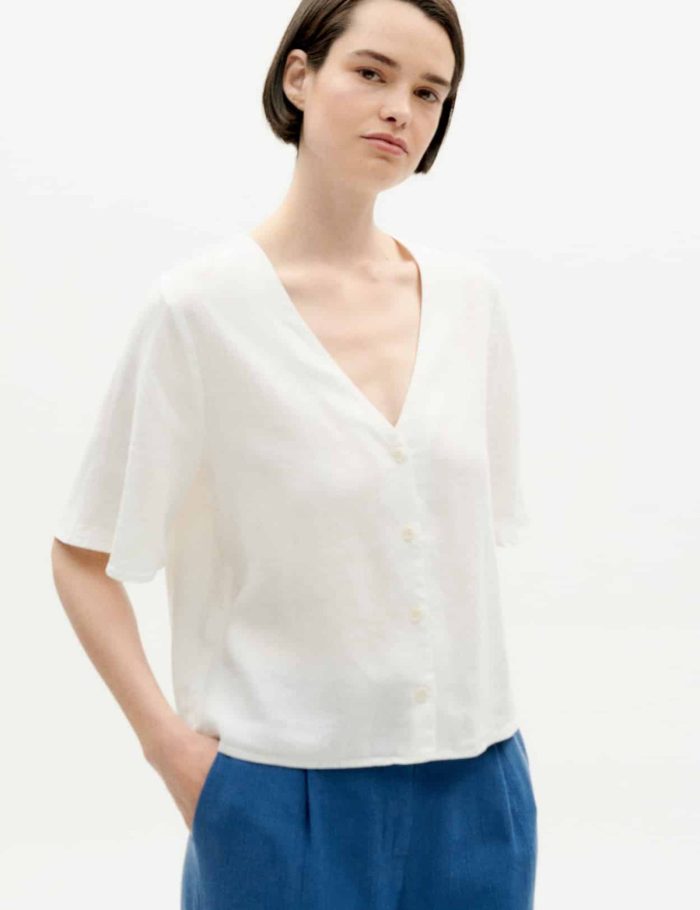Bluse Libelula Hanf Wei&szlig;