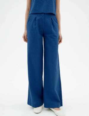Hose Manolita Seersucker Blau