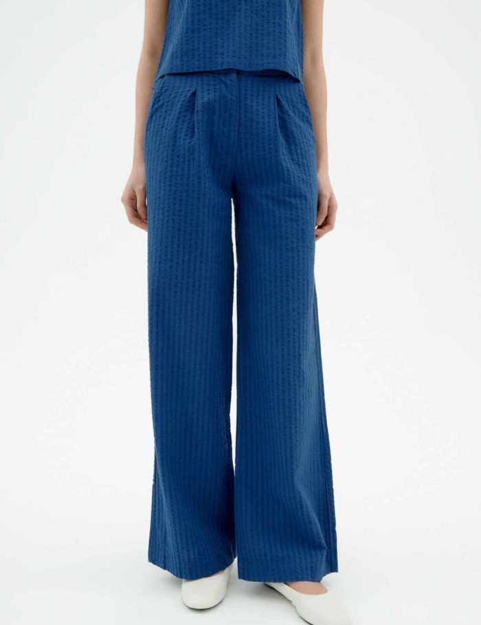 Hose Manolita Seersucker Blau