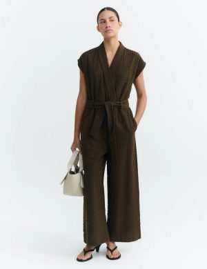 Jumpsuit Malawi Seersucker Braun