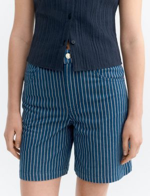 Shorts Luisa Railway Stripes Blau