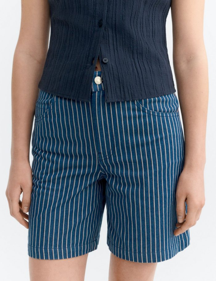 Shorts Luisa Railway Stripes Blau