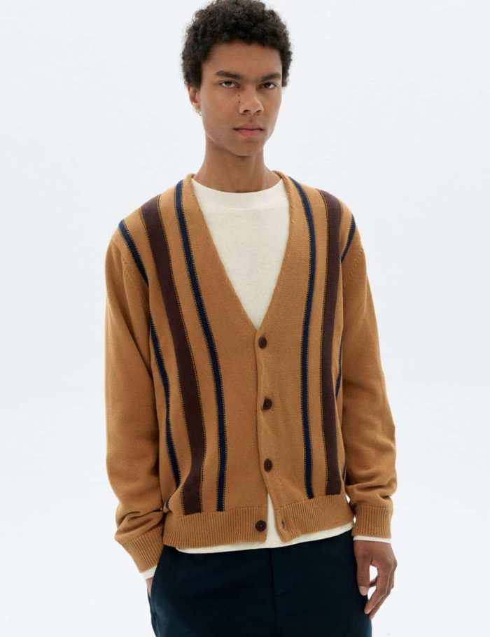 Strickjacke Creed Stripes Braun