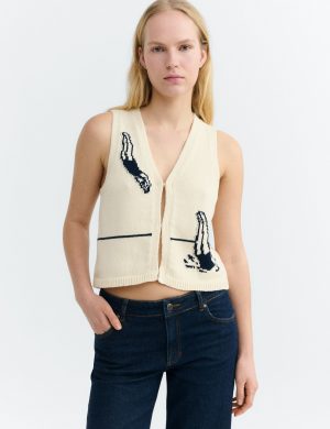Strickweste Robbie Swimmers Off White