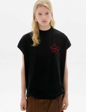 T-Shirt Basic Volta Flower Schwarz