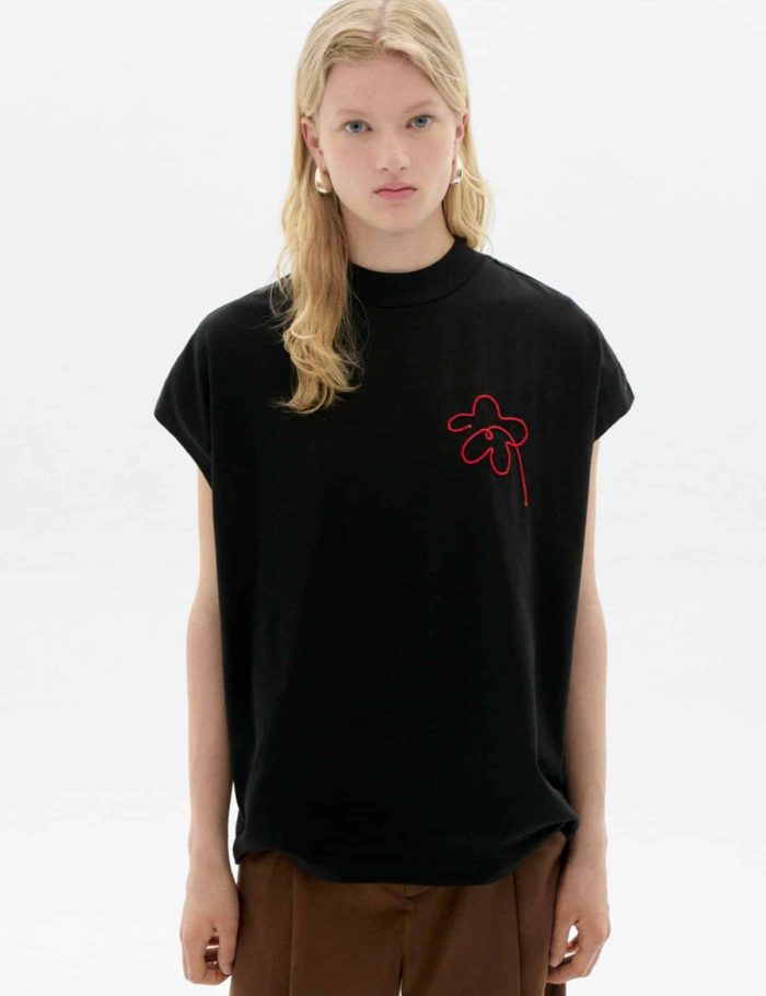 T-Shirt Basic Volta Flower Schwarz