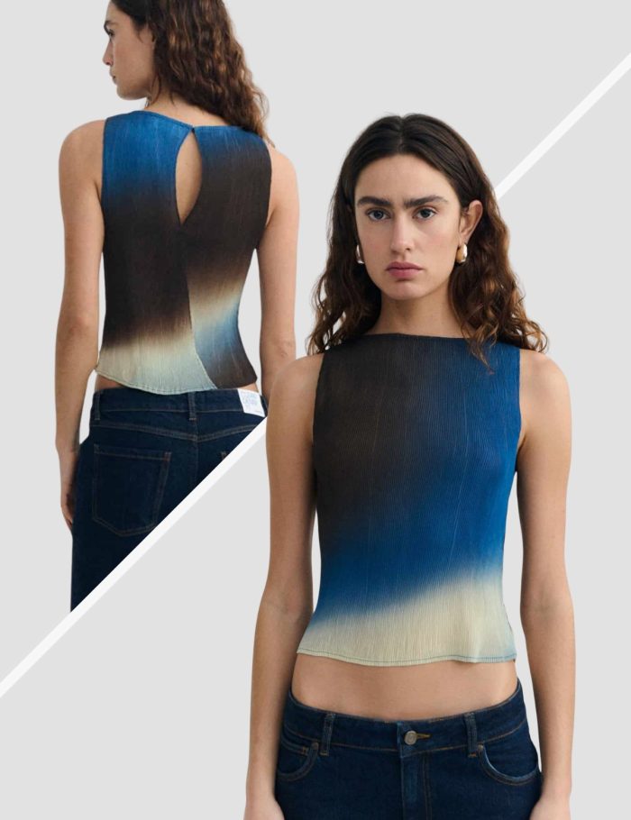 Top Dora Pleated Braun