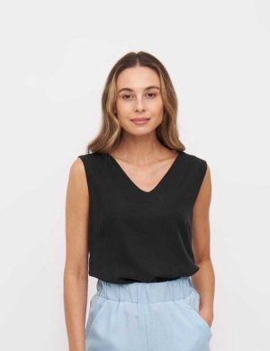 WiDDA berlin Bluse NENA in Schwarz aus Tencel