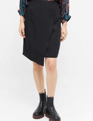 WiDDA berlin schwarzer Wickelrock “Rulo” aus Tencel