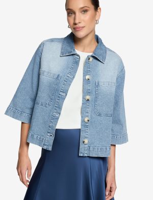 Blazer-Jacke im Jeans-Look
