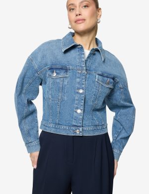 Jeansjacke kurz mit Knopfleiste