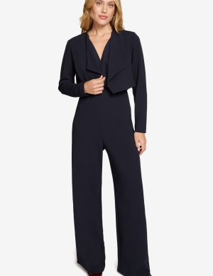 Jumpsuit Wickeloptik weites Bein