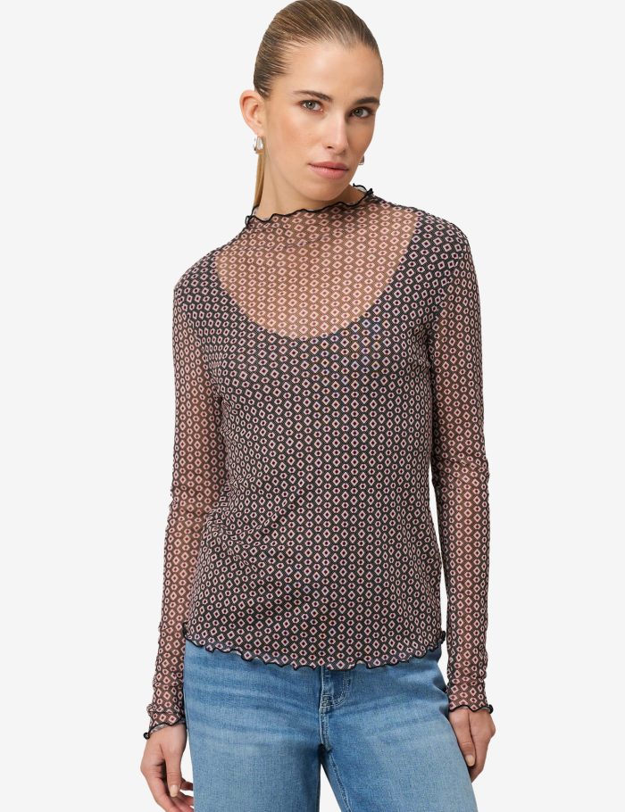 Mesh-Shirt mit grafischem Print