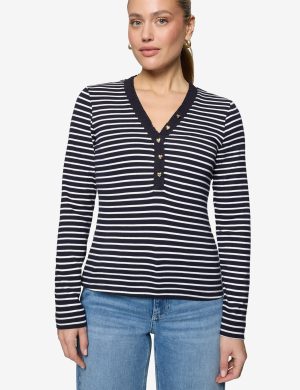 Ringelshirt mit Knopfleiste