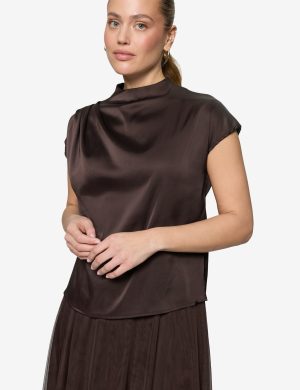 Satin-Bluse mit Kragen