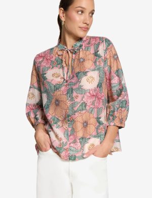 Schlupfbluse mit Blumenmuster