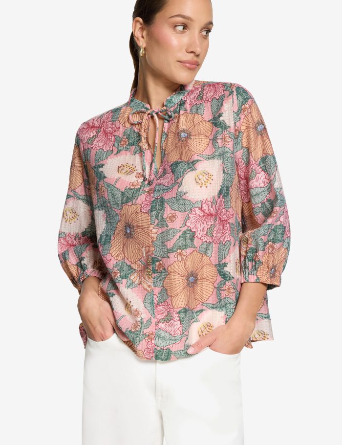 Schlupfbluse mit Blumenmuster