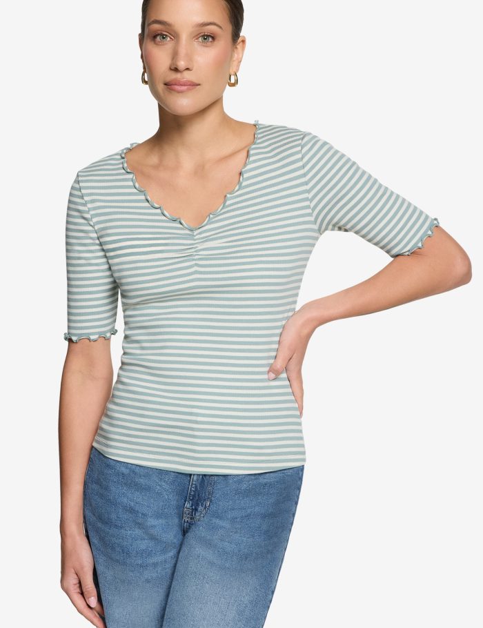 Shirt gestreift mit Raffung