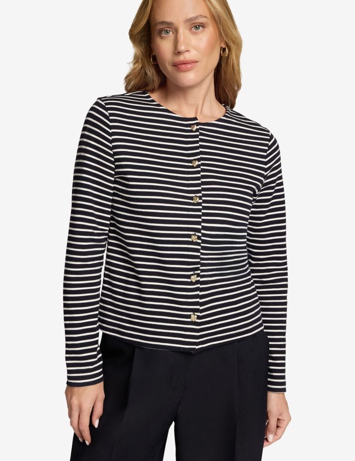 Sweatjacke mit Knopfleiste