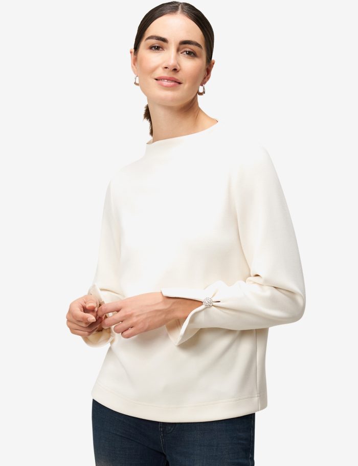 Sweatshirt mit Glitzerknopf